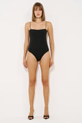 İp Askılı Bodysuit - Black duruş