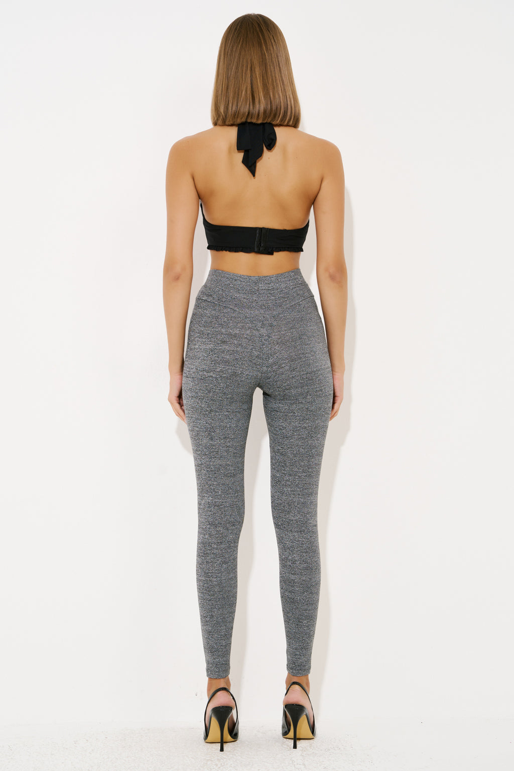 Beli Lastikli Tayt - Gray arka