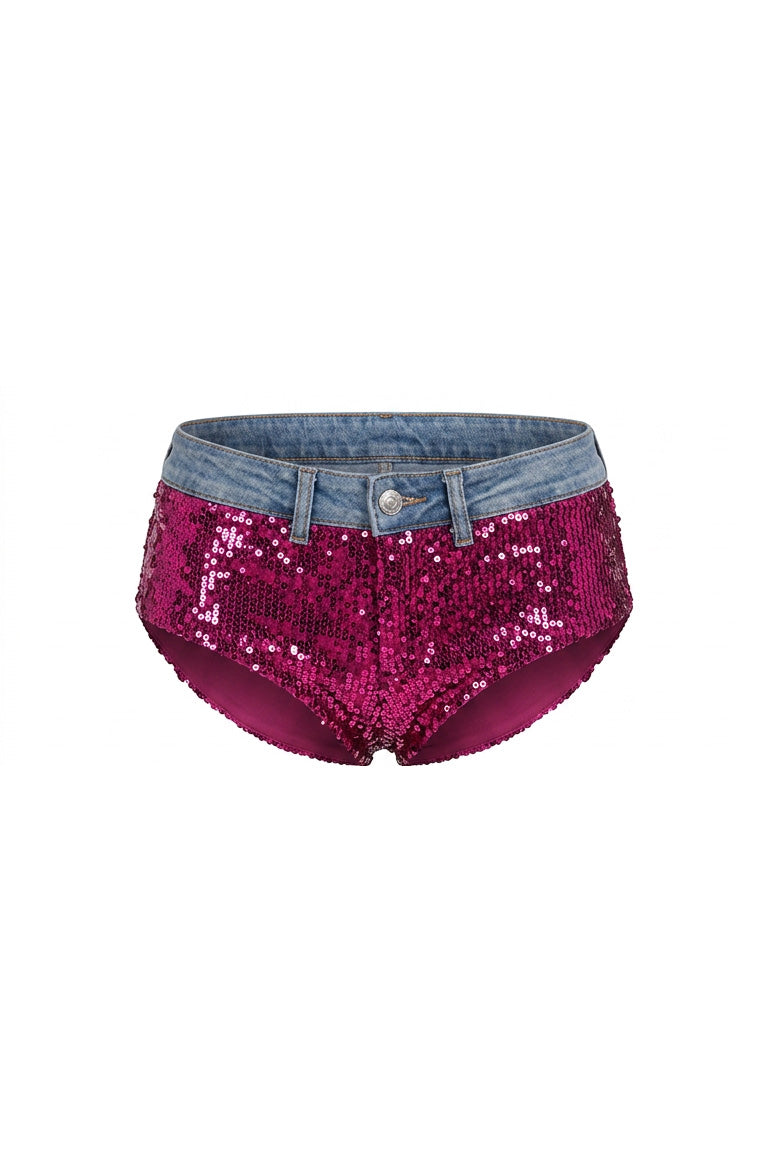 Payetli Şort - Fuchsia ürün