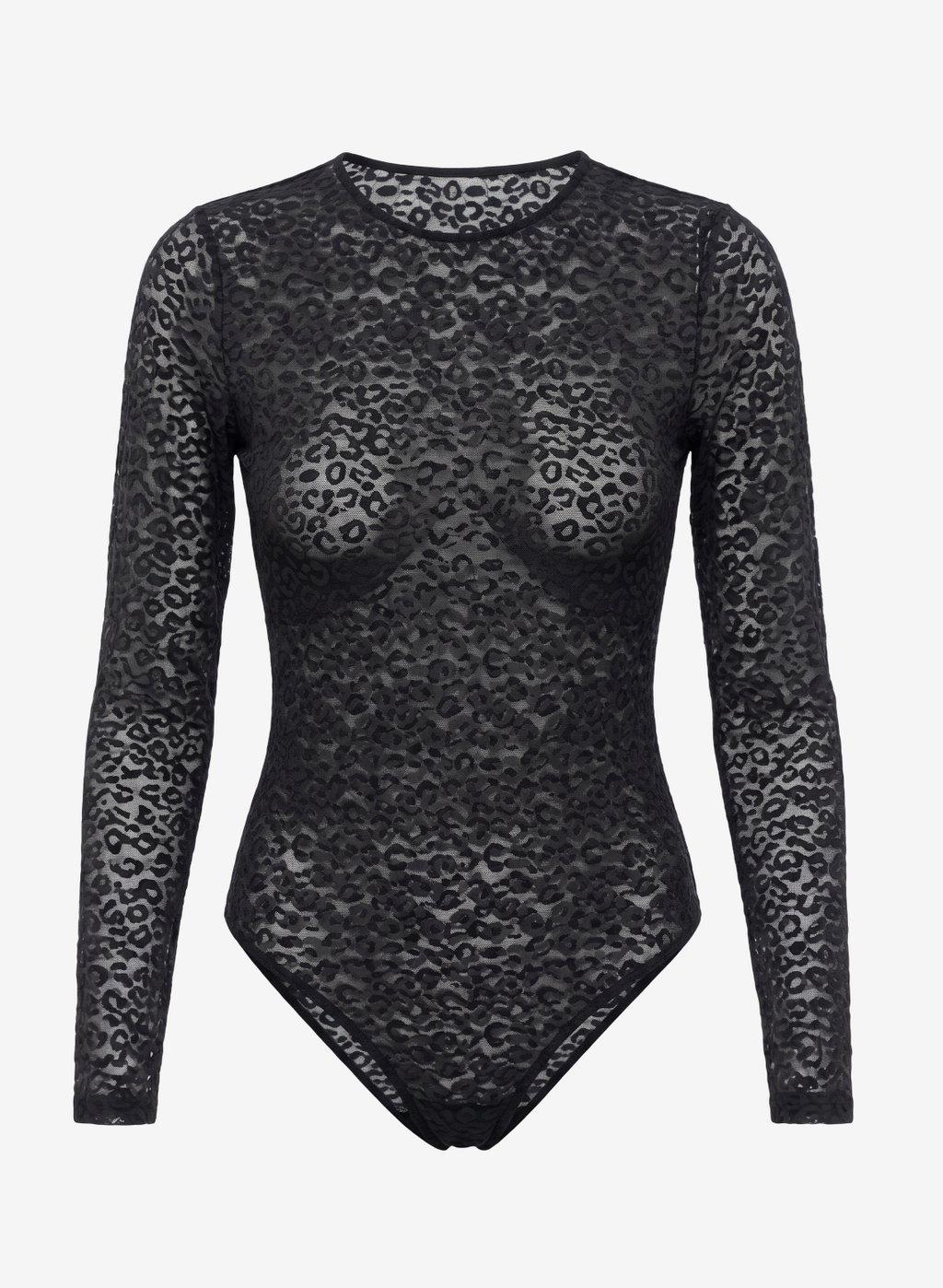 Uzun Kollu Transparan Bodysuit