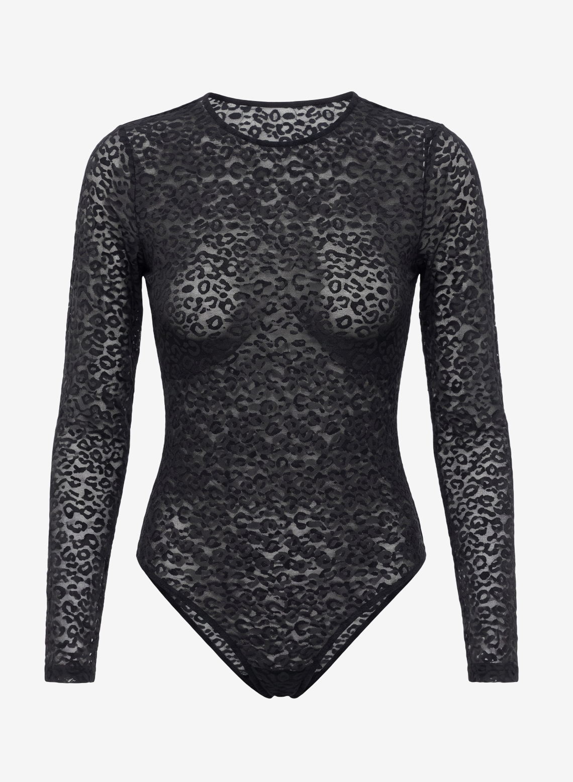 Uzun Kollu Transparan Bodysuit