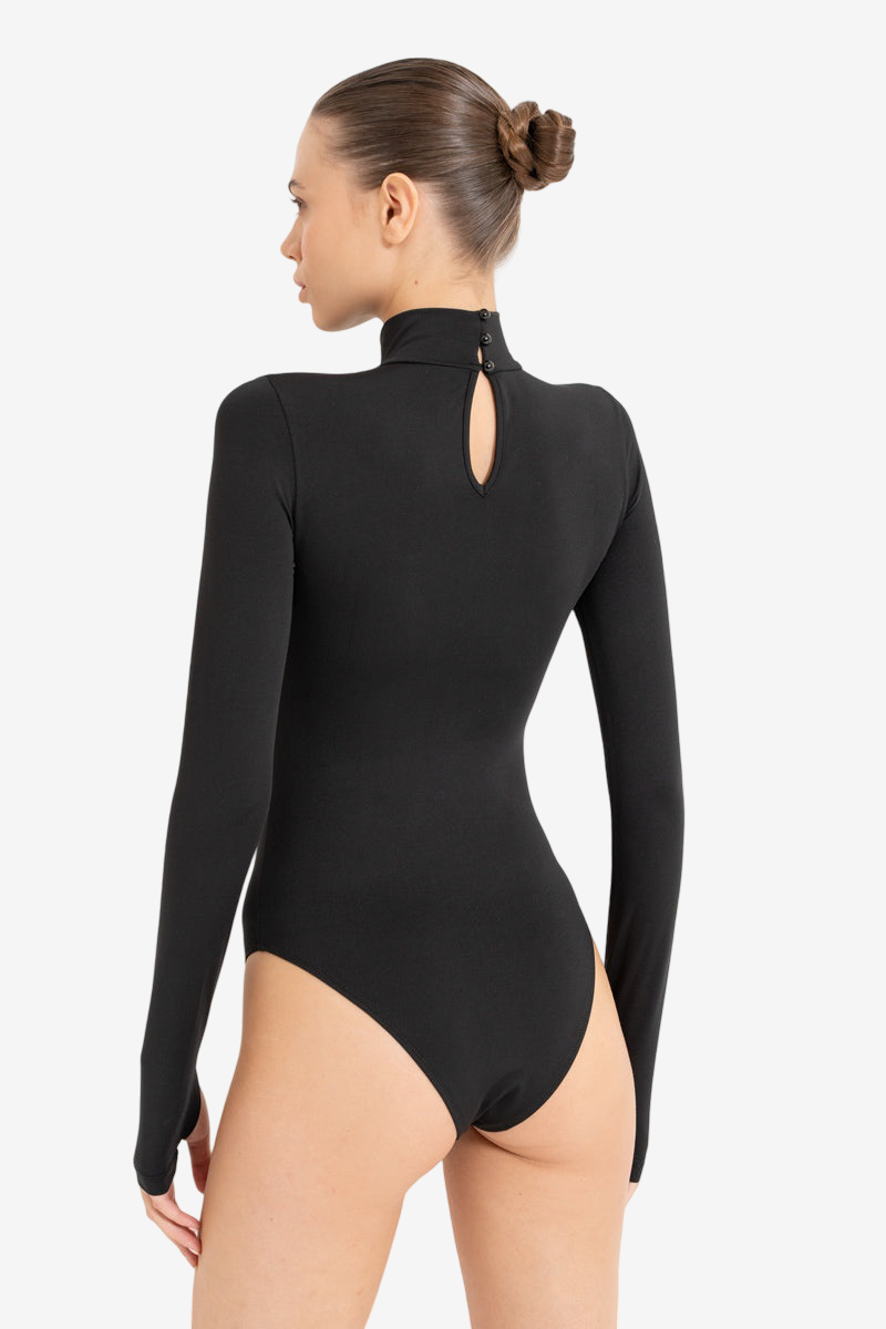 Parmak Detaylı Balıkçı Yaka Bodysuit