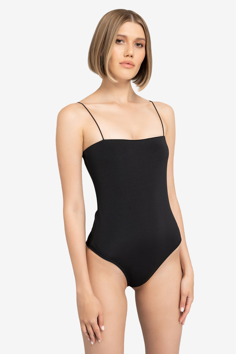 İp Askılı Bodysuit - Black